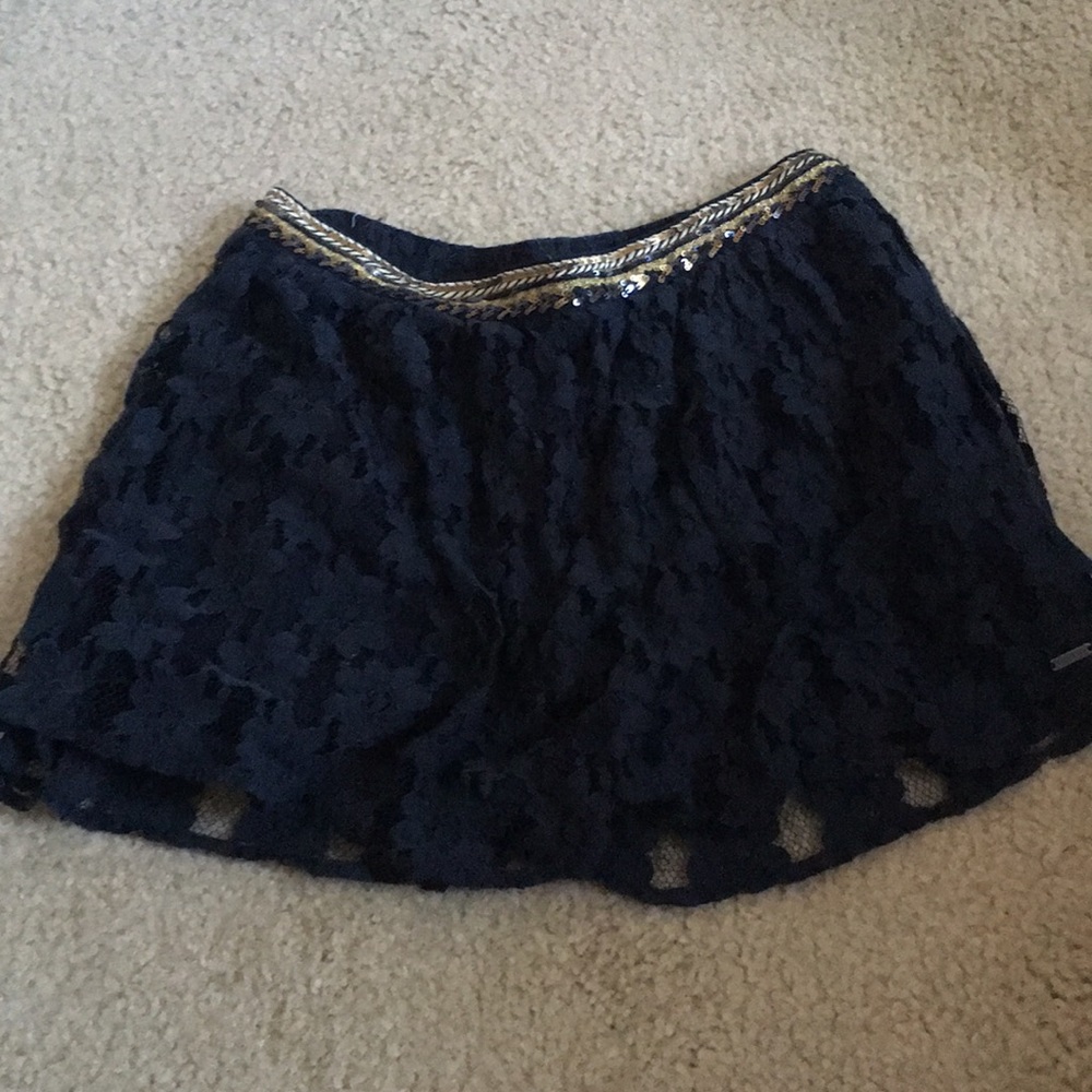 Navy Embellished Hollister Skirt